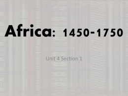 Africa: 1450-1750 - Hinzman's AP World History & Honors