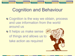 Cognition and Behaviour - New Zealand Aged Care Association