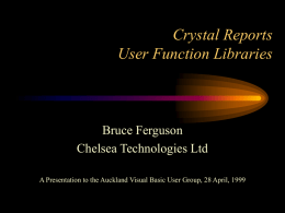 Crystal Reports - User Function Libraries