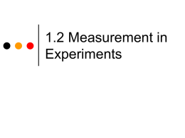1.2 Measurement in Experiments