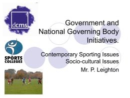 Government and National Governing Body Initiatives.
