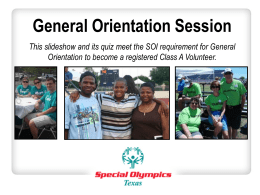 View General Orientation slideshow