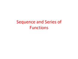Sequence and Series of Functions