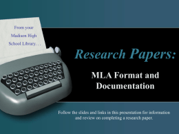Research Papers: - Madison Local Schools