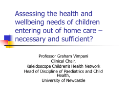 Assessing the health and wellbeing needs of children