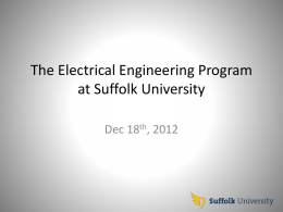 Strengths of the Electrical Engineering Program at Suffolk