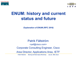 Explanation of ENUM (RFC 2916)