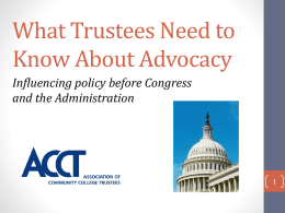 Effective Advocacy for Trustees