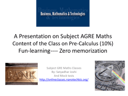 Pre-Calculus AGRE PPT