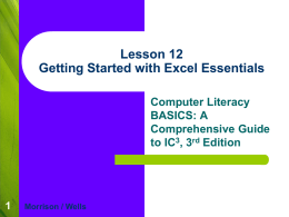 Lesson 17 Getting Started with Excel Essentials