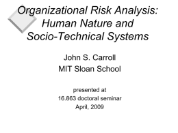 Organizational Analysis - Nancy Leveson's Home Page at MIT