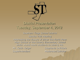 District Presentation - Southern Tioga School District