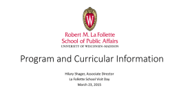 La Follette School of public affairs: curriculum & career