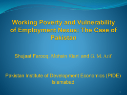 Working Poor in Pakistan