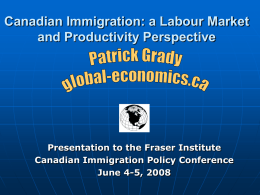 Labour Market and Productivity Implications of Immigration