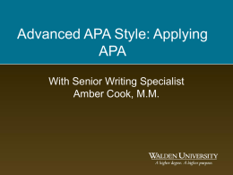 Advanced APA Style