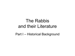 The Rabbis and their Literature