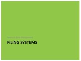 Filing systems - University of Hertfordshire