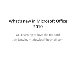What’s new in Microsoft Office 2010 - Mid