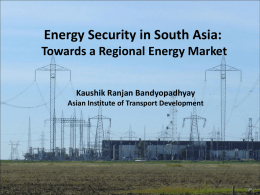 Energy Security in South Asia: Constraints and Opportunities