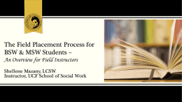 The Field Placement Process for BSW & MSW Students – An