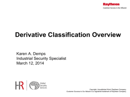 Derivative Classification What Really Changed