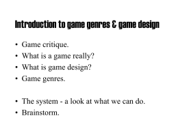 Introduction to game genres & game design