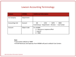 Lawson Accounting Terminology - Keck School of Medicine of USC