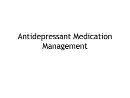 Antidepressant Medication Management