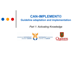 CPACC/ADAPTE process for Guideline Adaptation