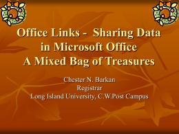 Using Microsoft Office and Office Links Utilities
