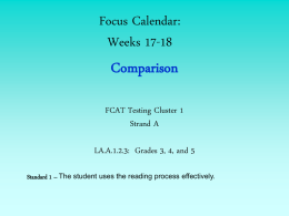 Focus Calendar: Weeks 1-4