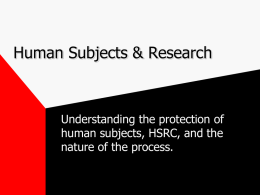 Human Subjects & Research