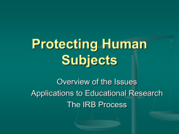 Protecting Human Subjects - California State University