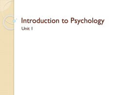 Introduction to Psychology - Accelerated Learning Center, Inc.