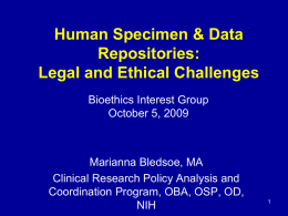 What Human Specimen Repositories Need to Tell Their IRBs