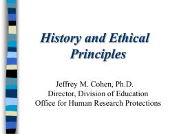 History and Ethical Principles