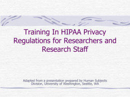 HIPAA regulations for researchers and research staff