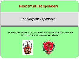 Maryland residential fire sprinkler program