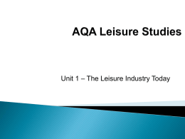 GCSE ICT - Leisure studies