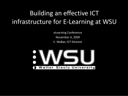 Building an effective ICT infrastructure for E