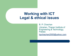 Working with ICT Legal & ethical issues