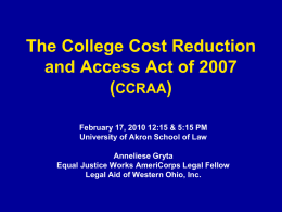 The College Cost Reduction and Access Act of 2007