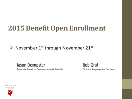 2013 Benefit Open Enrollment