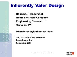 Inherently Safer Design - Louisiana State University
