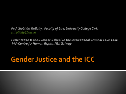 Gender Justice and the ICC - Galway Conference & Events