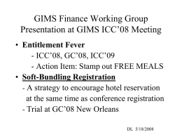 GIMS Finance Working Group Presentation at GIMS ICC’08 …