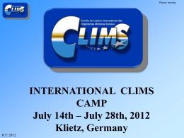 International CLIMS Camp 2004