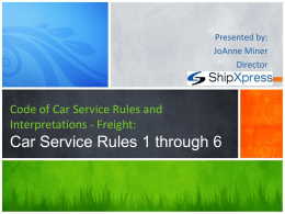 Code of Car Service Rules and Interpretations