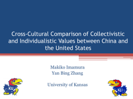 Cross-Cultural Comparison of Collectivistic and